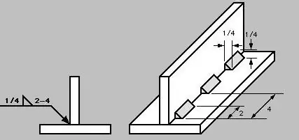 welding seam on the drawing