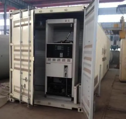 Container filling station. Container type car filling station