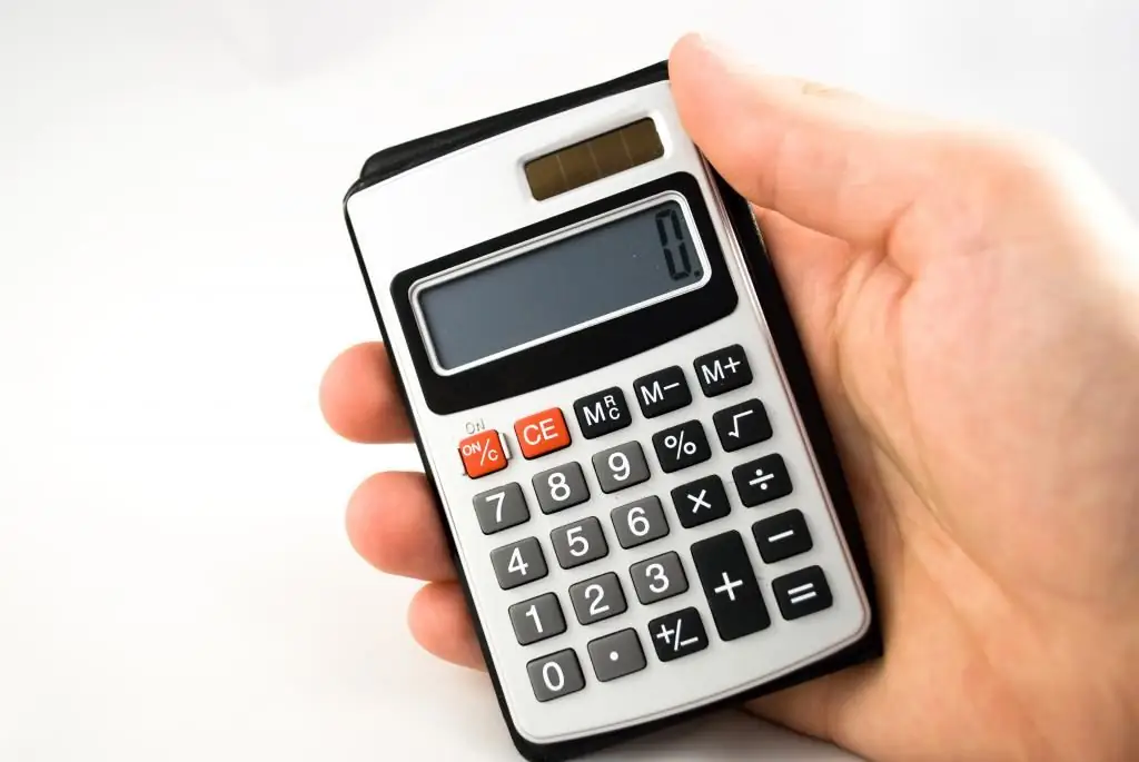 Calculator in hand