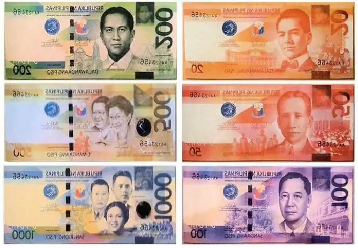 Moneda din Filipine: istorie, curs de schimb în raport cu rubla și dolarul, schimb