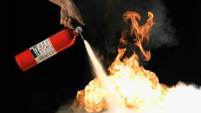 What kind of fire extinguishers can be used to extinguish electrical installations in case of fire?