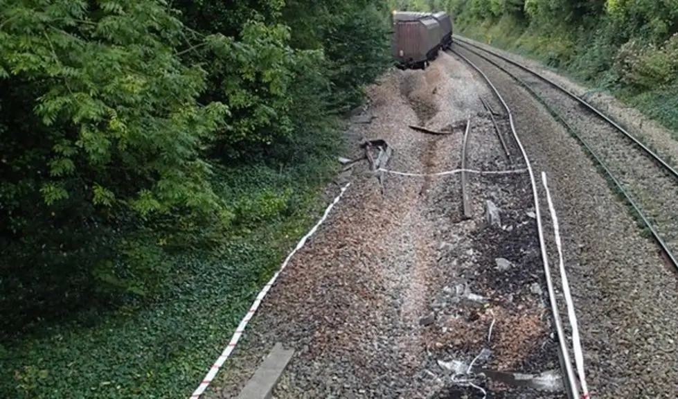 Train derailment due to damage